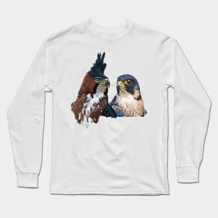 Crested Eagle and Peregrine Falcon Long Sleeve T-Shirt